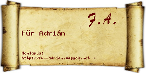 Für Adrián névjegykártya